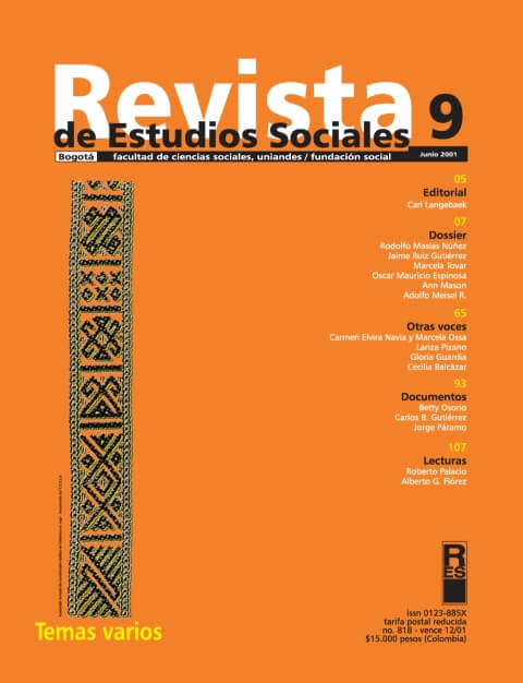 Revista de Estudios Sociales 9 de la Universidad de los Andes