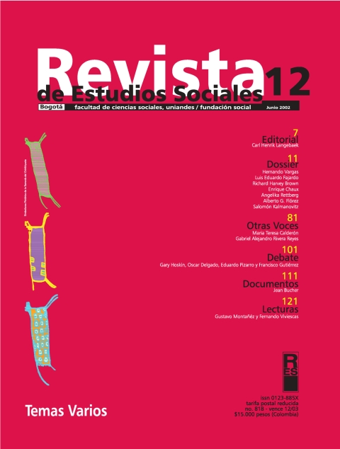 Revista de Estudios Sociales 12 de la Universidad de los Andes