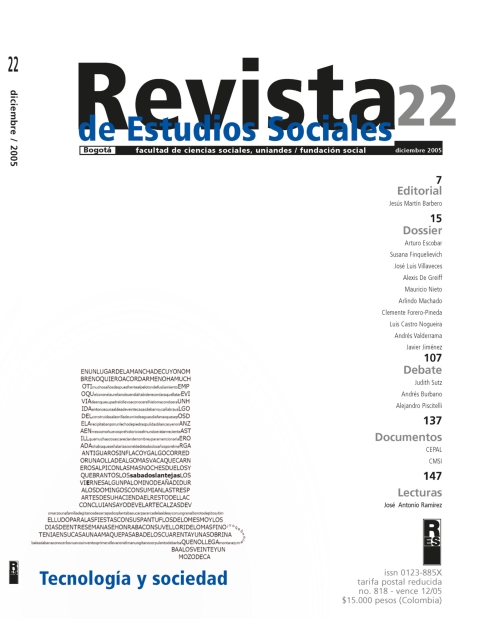 Revista de Estudios Sociales 22 de la Universidad de los Andes