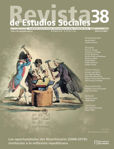 Revista de Estudios Sociales 38 de la Universidad de los Andes