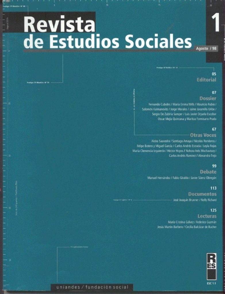 Revista de Estudios Sociales 1 de la Universidad de los Andes