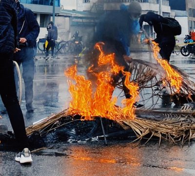 Incendio Protestas Paro