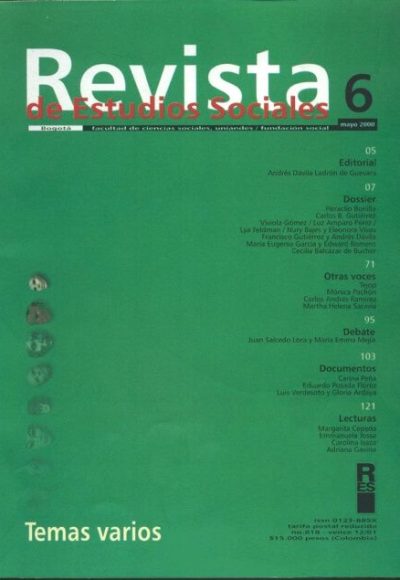 Revista de Estudios Sociales 6 de la Universidad de los Andes
