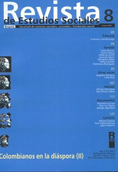 Revista de Estudios Sociales 8 de la Universidad de los Andes