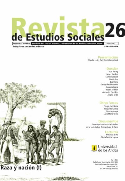 Revista de Estudios Sociales 26 de la Universidad de los Andes